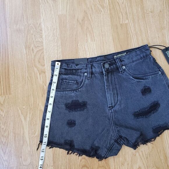 NEW! Blank NYC | 'The Barrow' High-Waist Distressed Shorts - [size 25, Black] - Picture 11 of 13